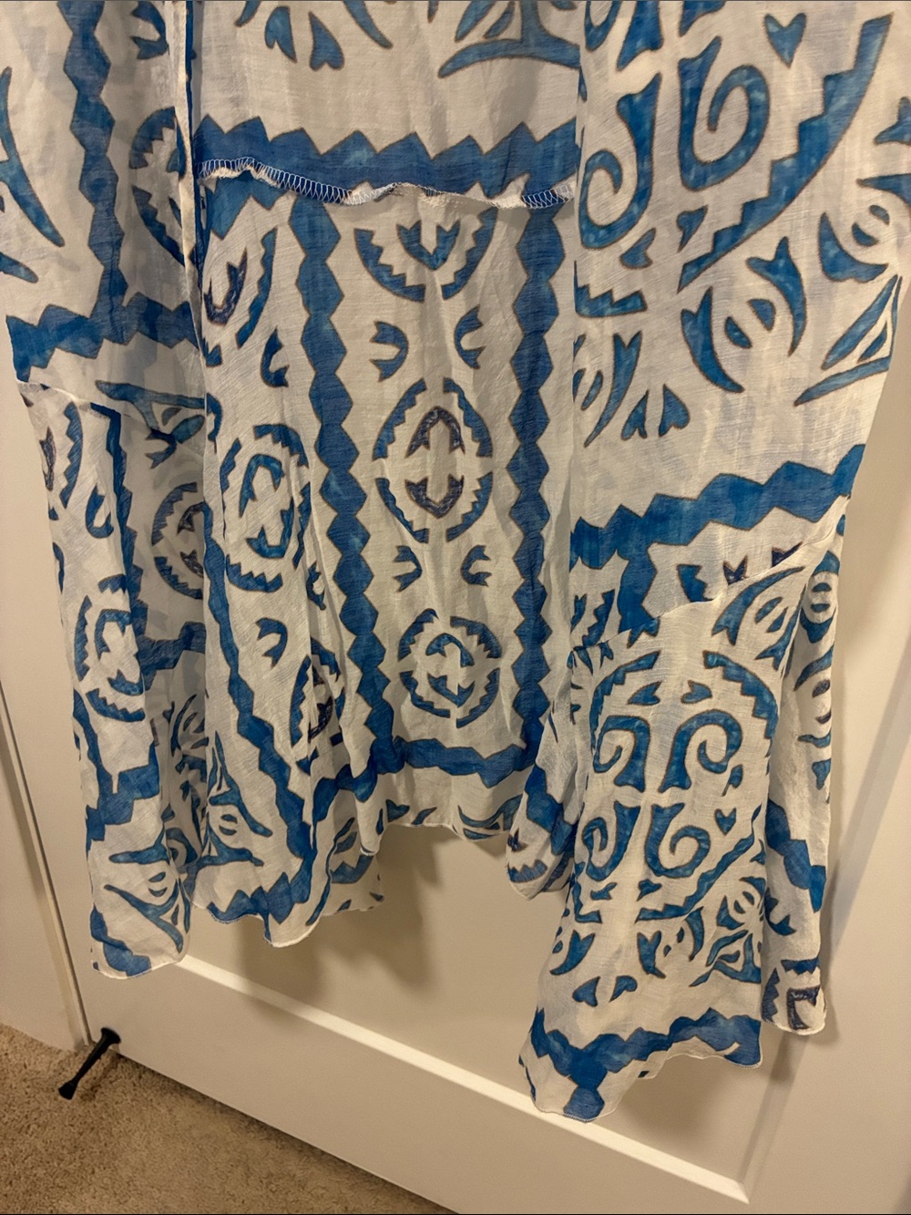 Elan Blue & White Geometric Maxi Dress - Picture 4 of 4